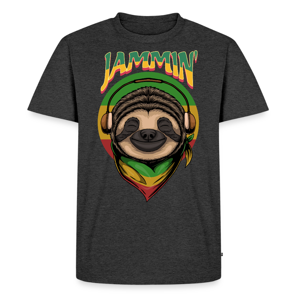 Jammin' Reggae Sloth T-Shirt - heather anthracite