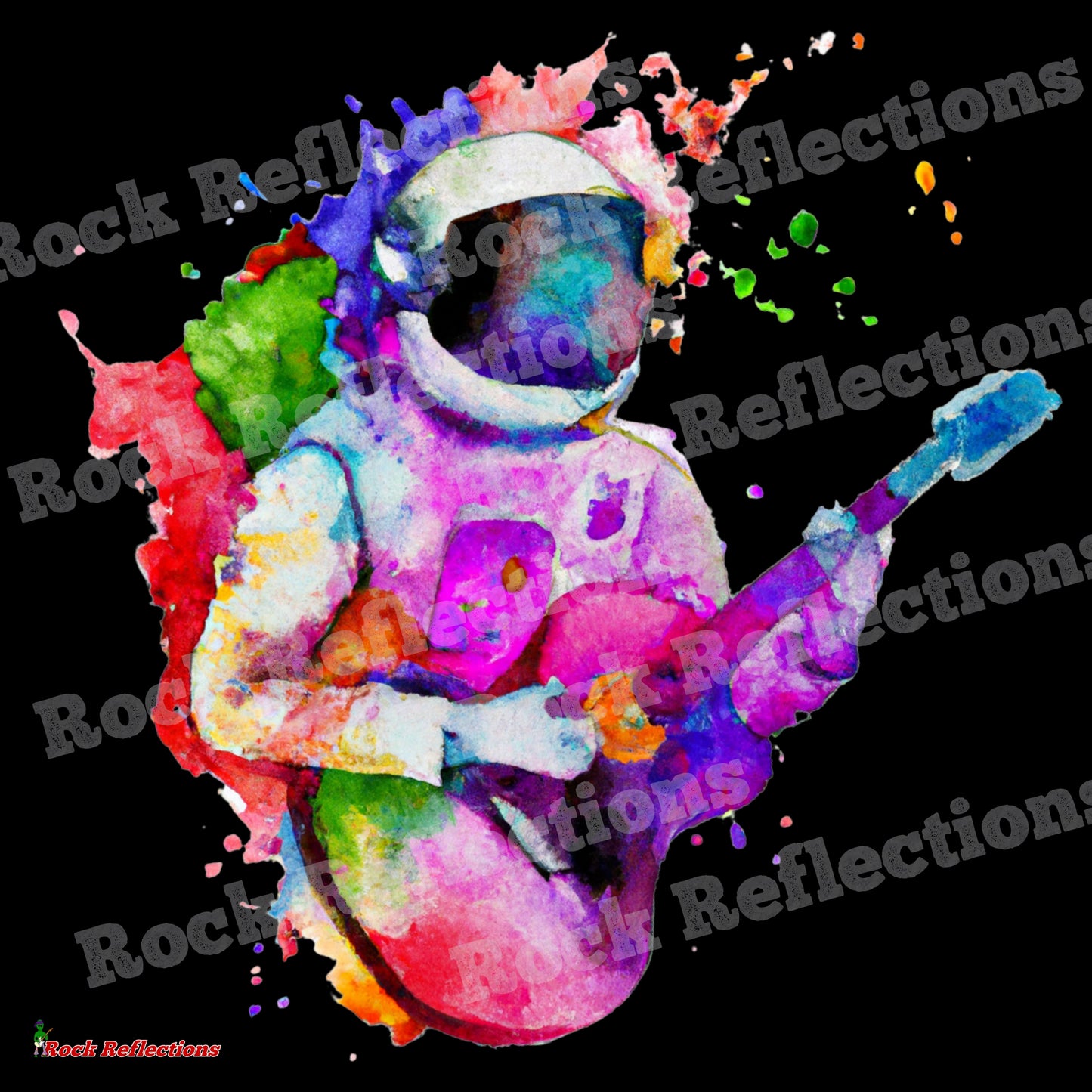 Astronaut Guitarist Black Mug CustomCat