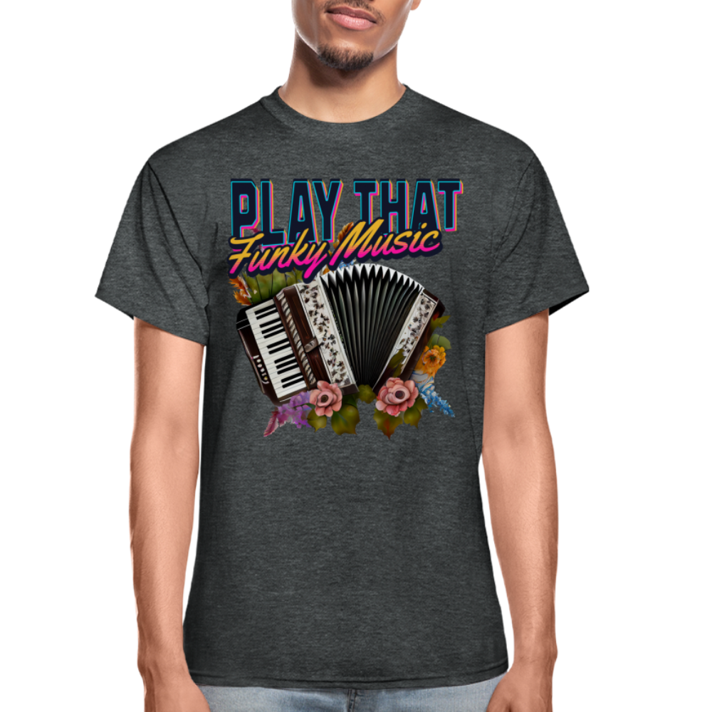 Funky Music Piano Accordion T-Shirt - deep heather
