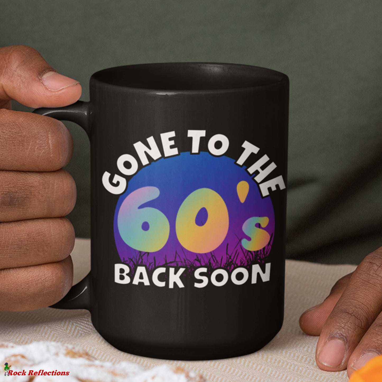 Gone To The 60's Black Mug CustomCat
