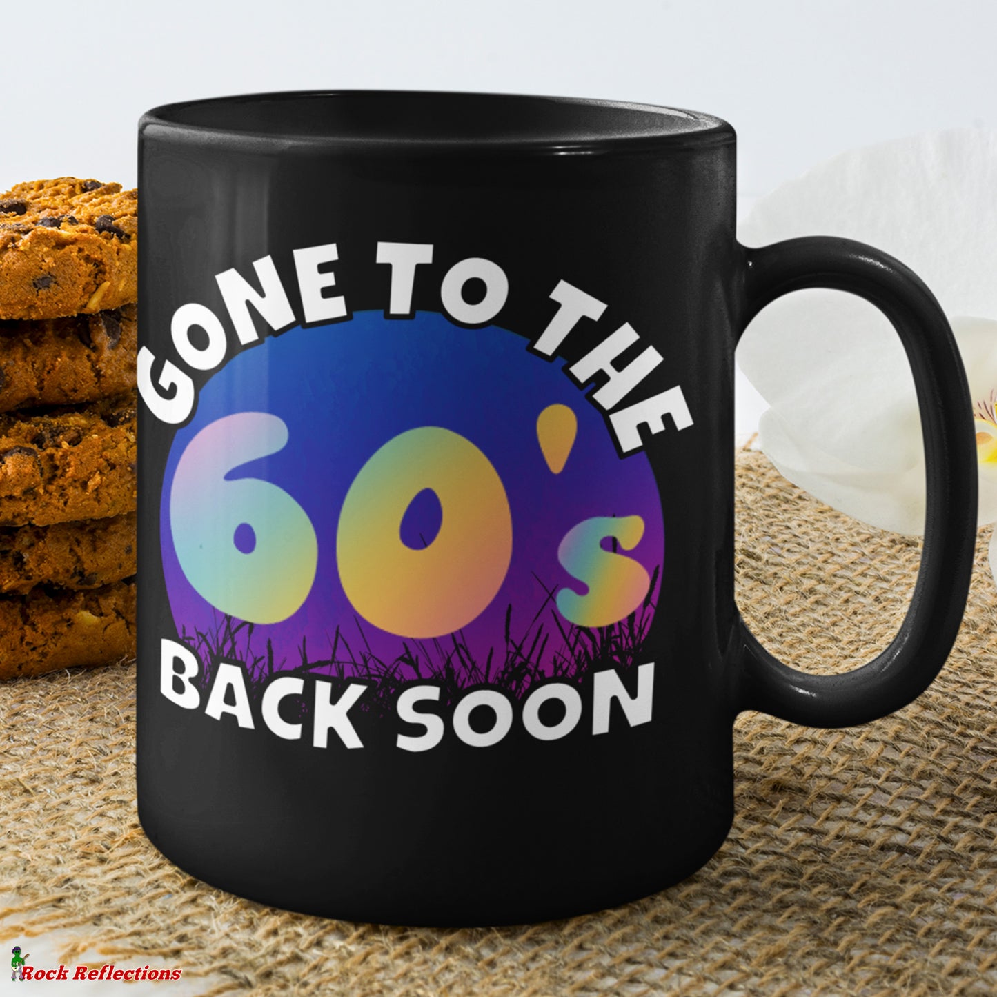 Gone To The 60's Black Mug CustomCat