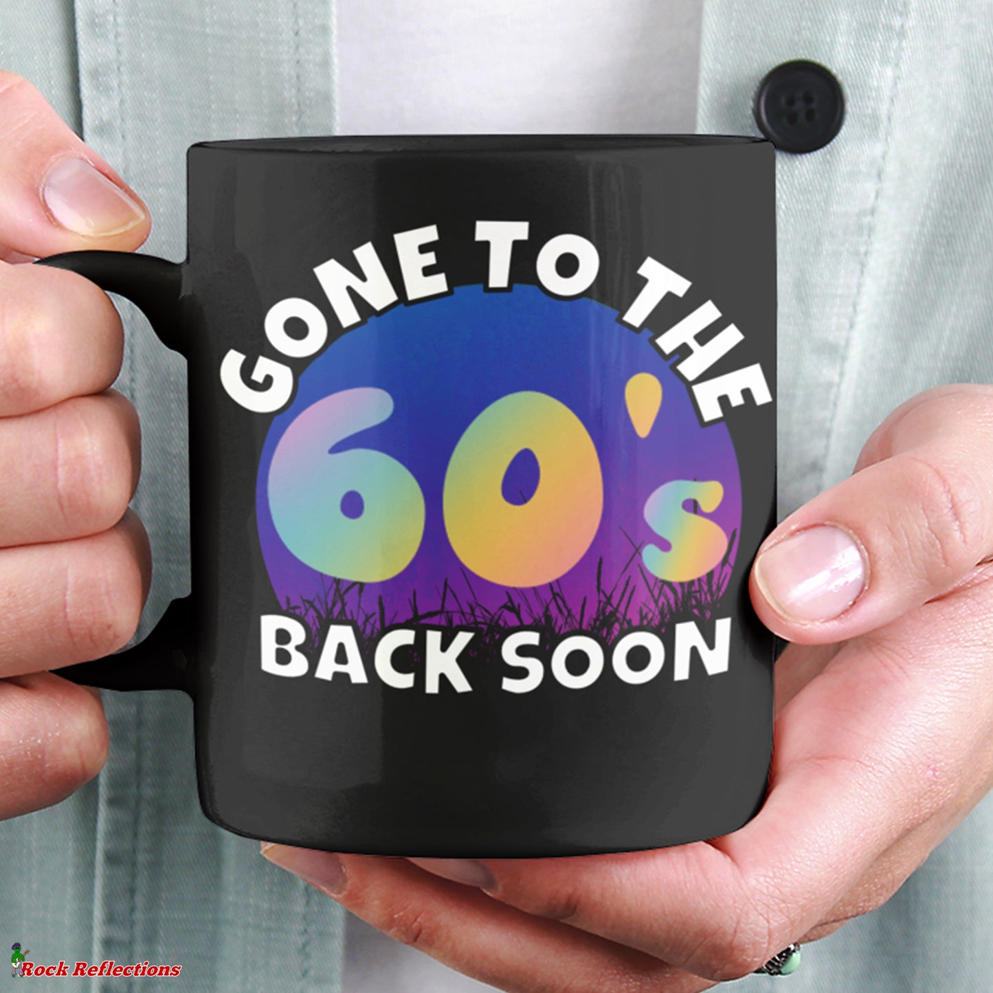 Gone To The 60's Black Mug CustomCat