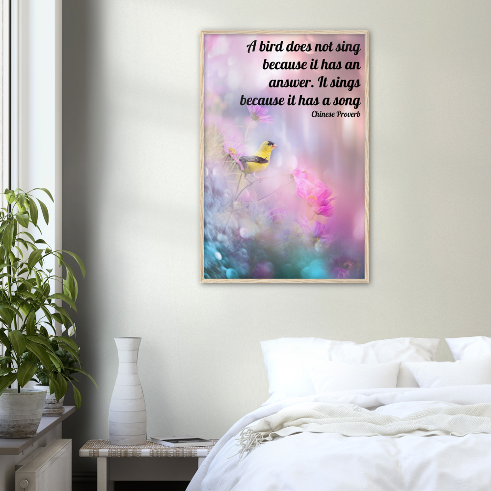 Bird Has A Song – Music Quote Framed Print Gelato