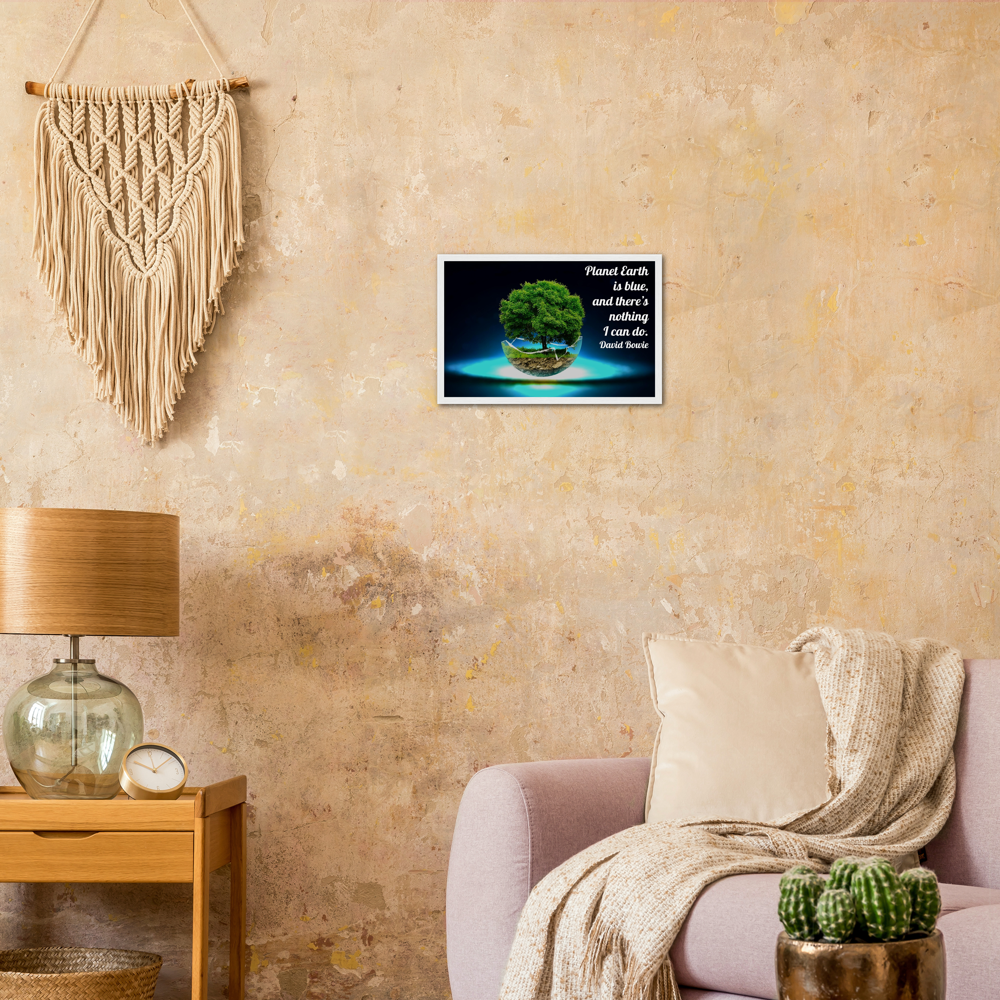 Planet Earth Is Blue - Music Quote Framed Print Gelato