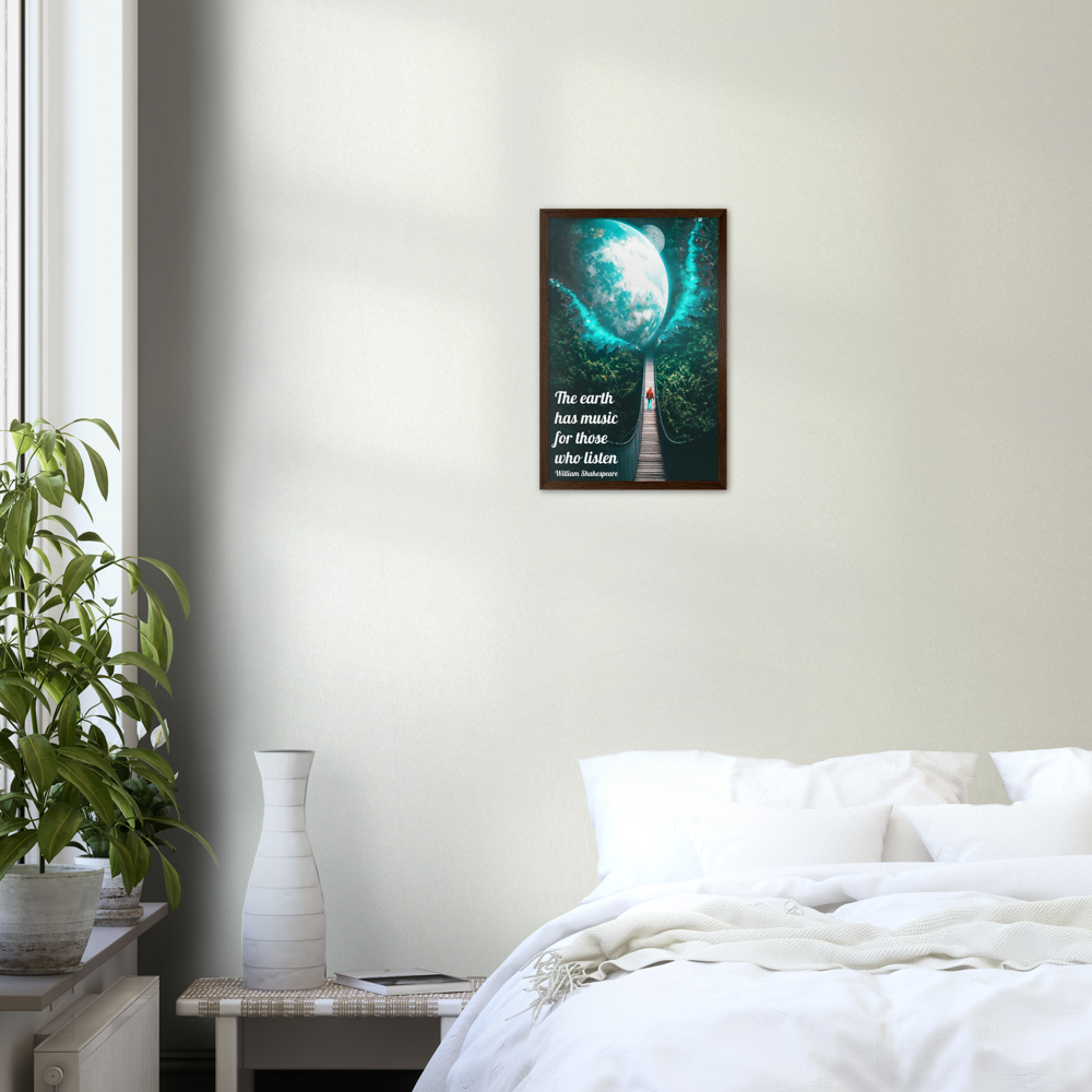 The Earth Has Music – Music Quote Framed Print Gelato