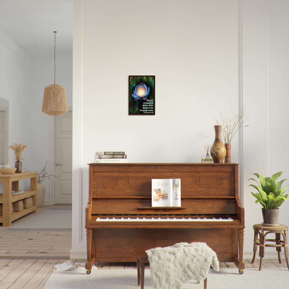 Music Is Enough For A Lifetime – Music Quote Framed Print Gelato