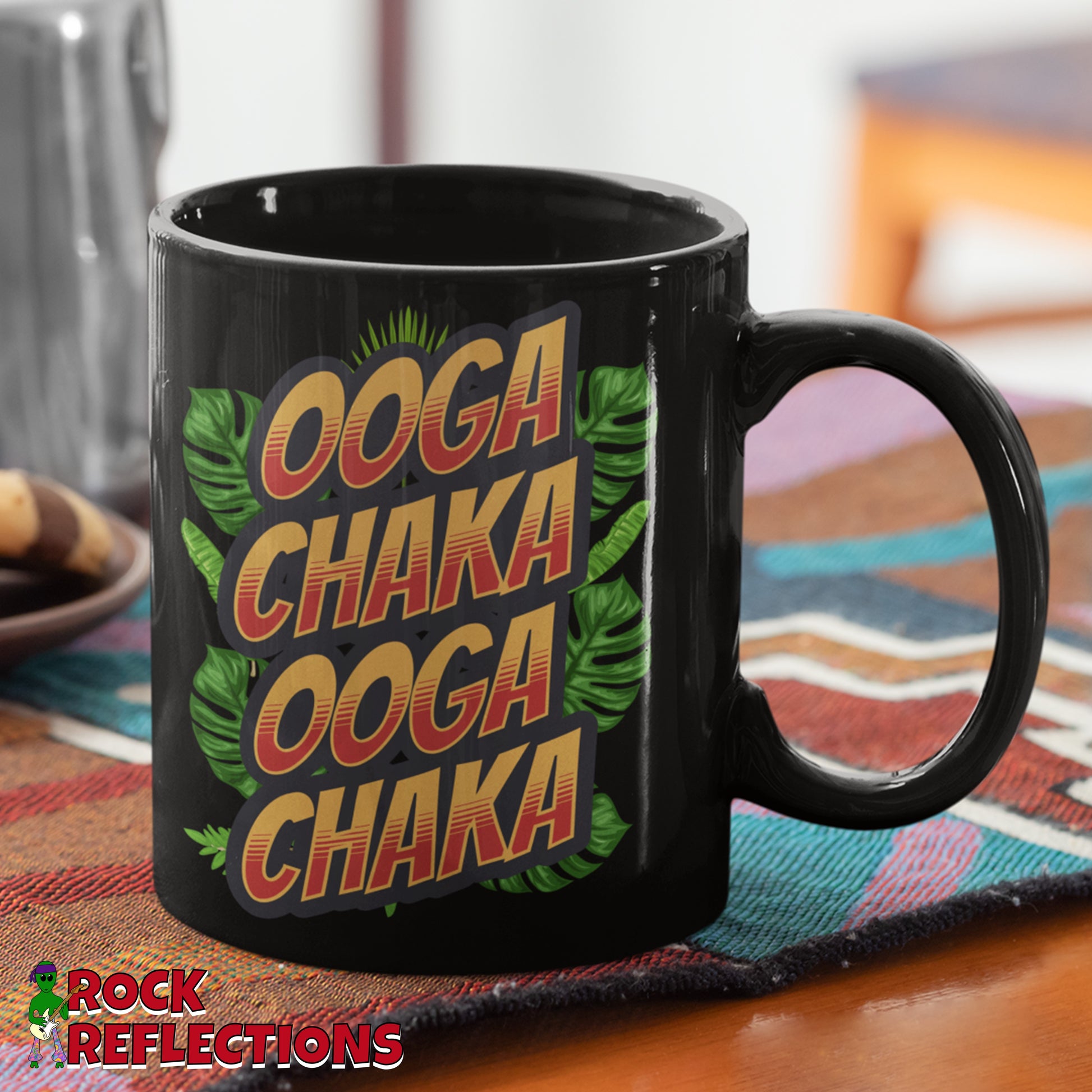 Ooga Chaka Black Mug CustomCat