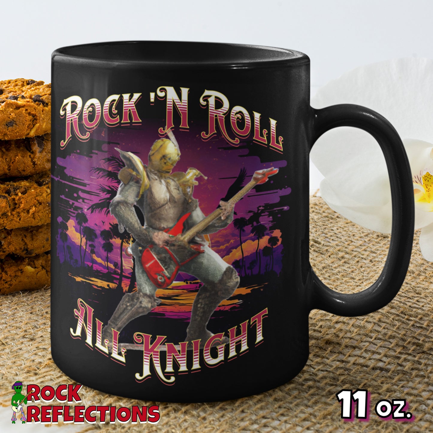 Rock N Roll All Knight Black Mug CustomCat