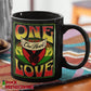 One Love One Heart Black Mug CustomCat