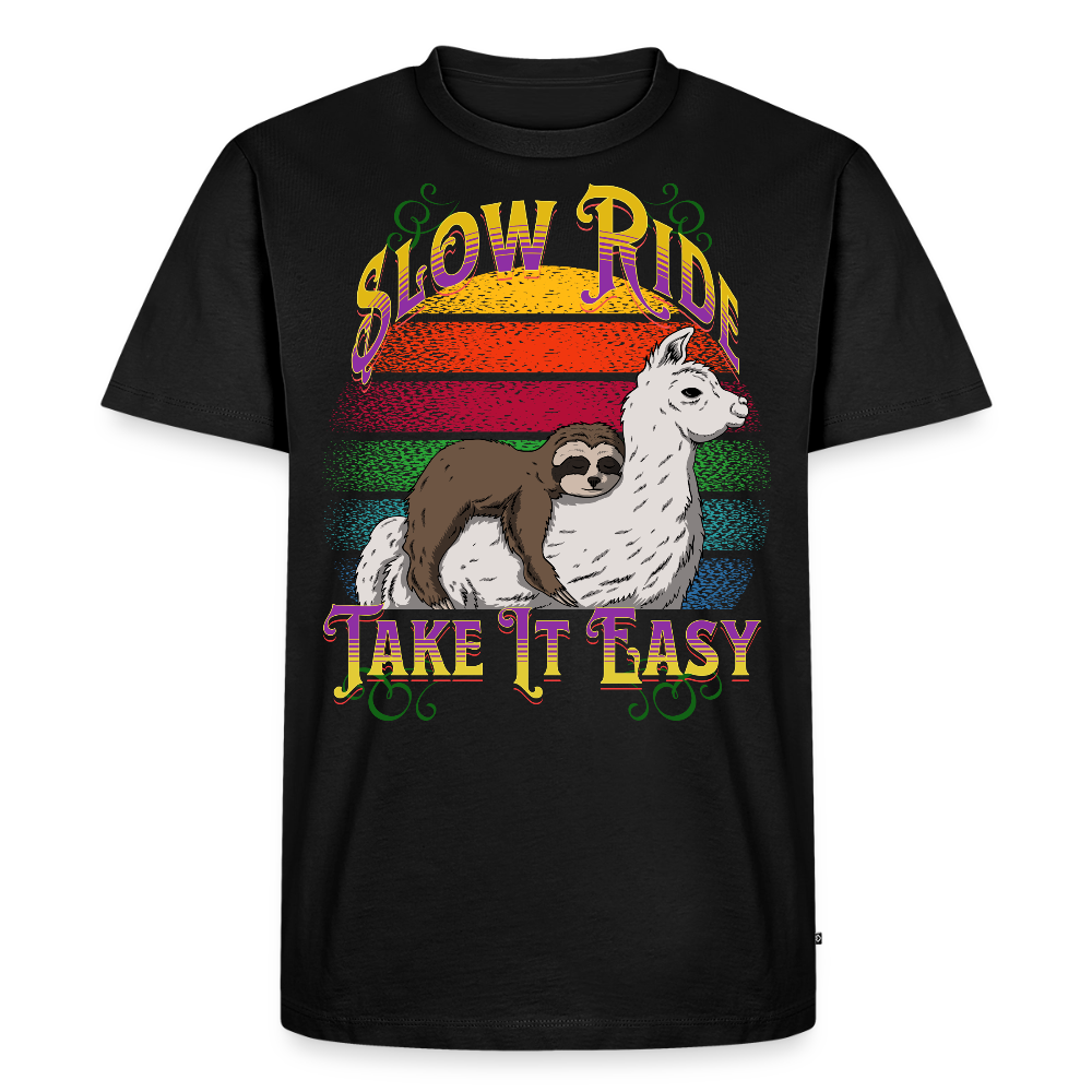 Slow Ride Sloth & Llama T-Shirt - black