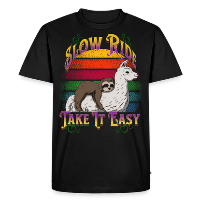 Slow Ride Sloth & Llama T-Shirt - black