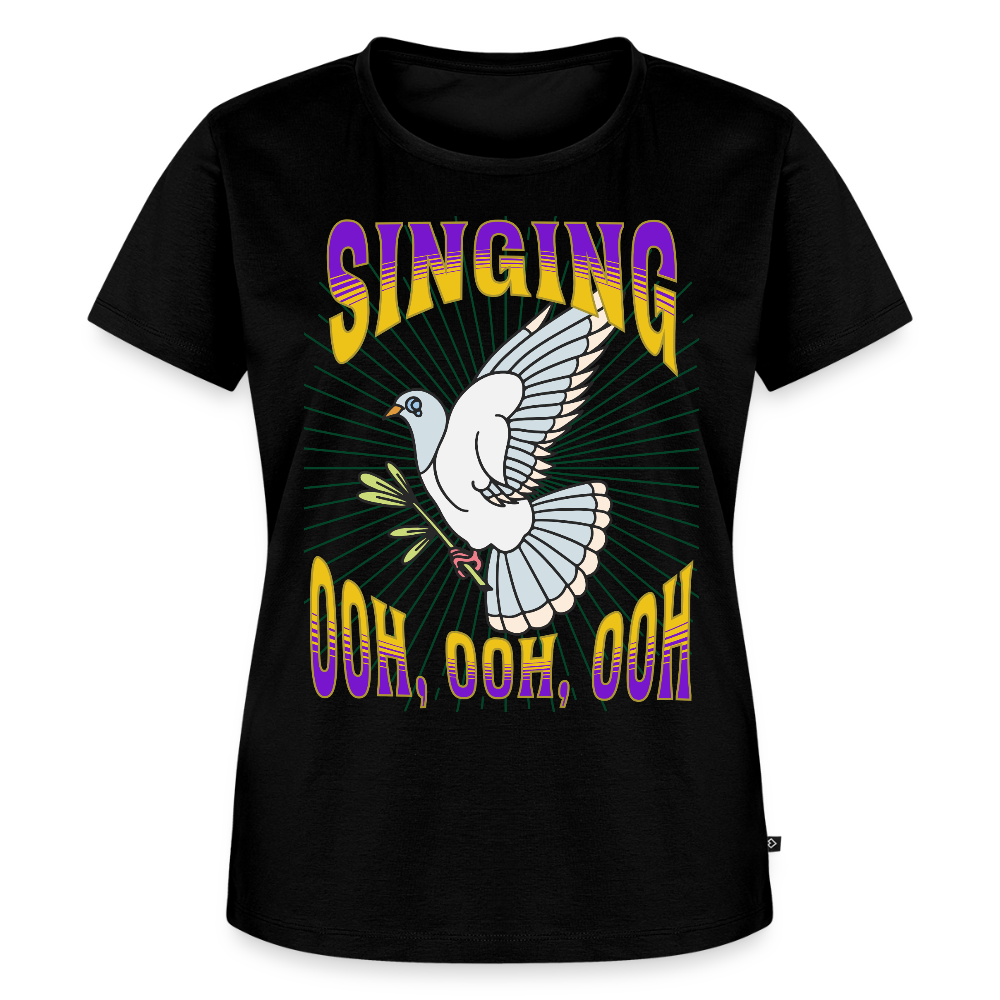 White Winged Dove Singing Ladies T-Shirt - black