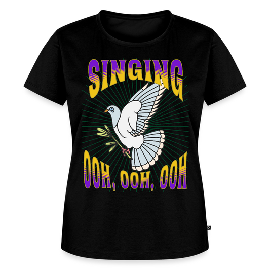 White Winged Dove Singing Ladies T-Shirt - black
