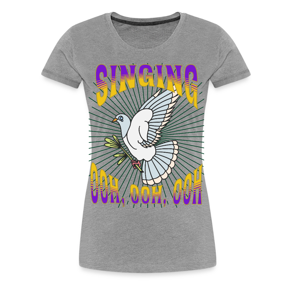 White Winged Dove Singing Ladies T-Shirt - heather gray
