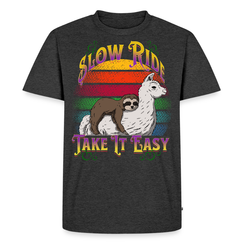 Slow Ride Sloth & Llama T-Shirt - heather anthracite