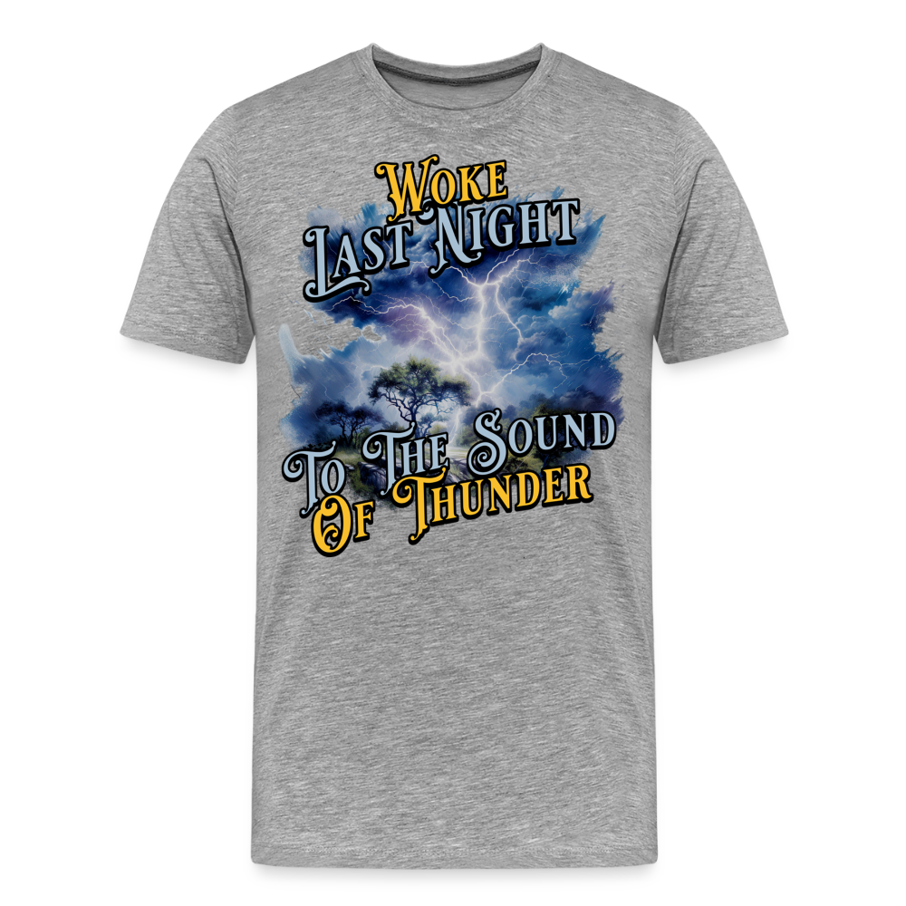 Woke Last Night T-Shirt - heather gray