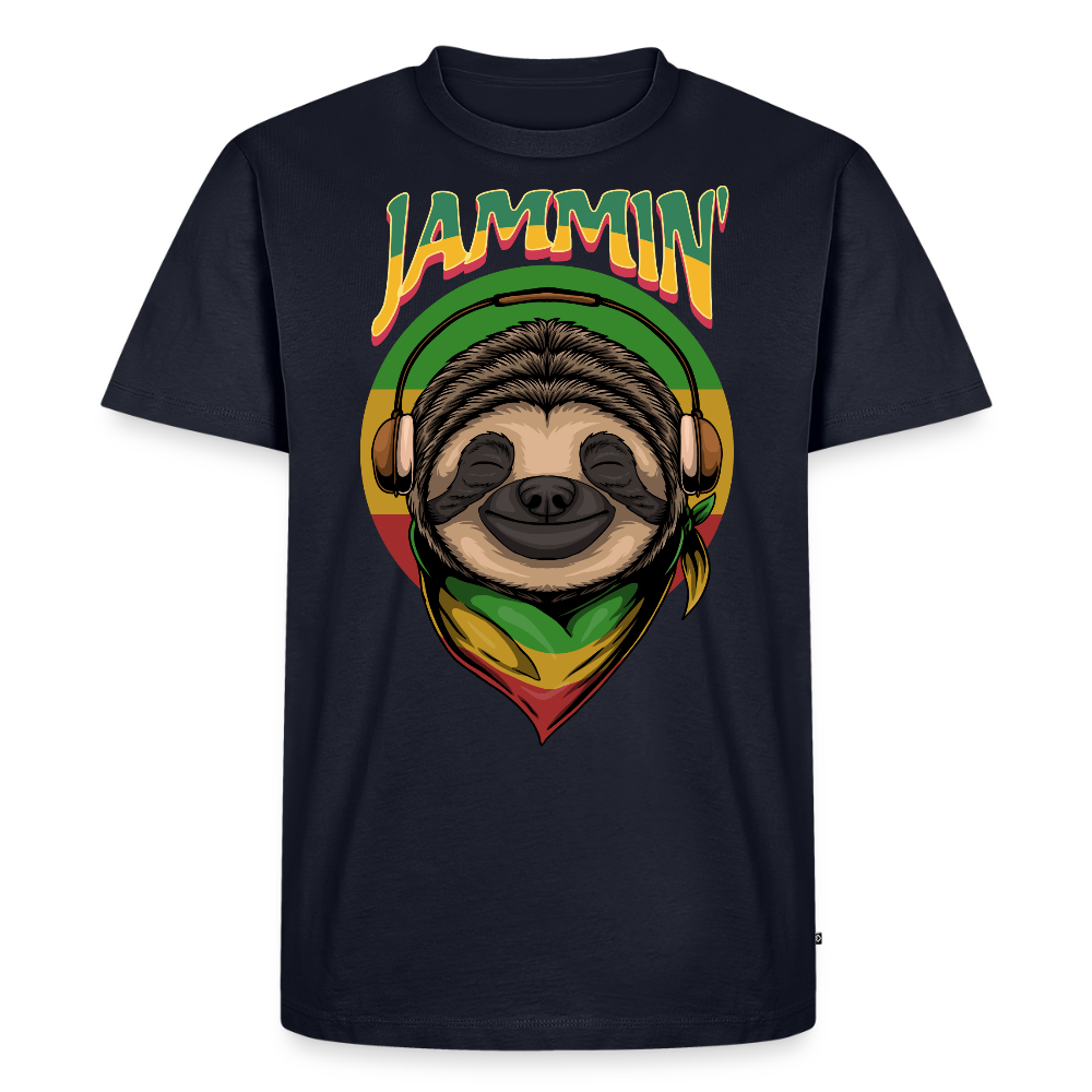 Jammin' Reggae Sloth T-Shirt - navy