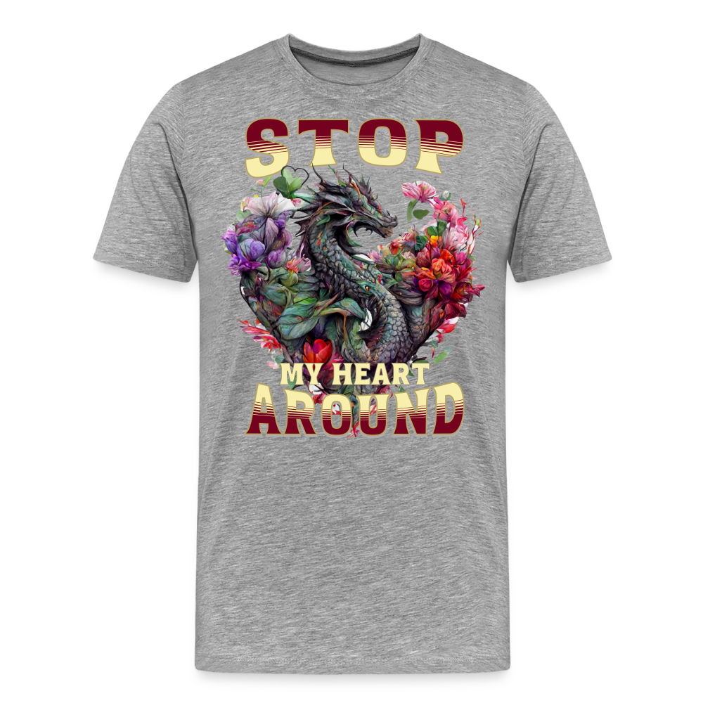 Stop Dragon T-Shirt - heather gray