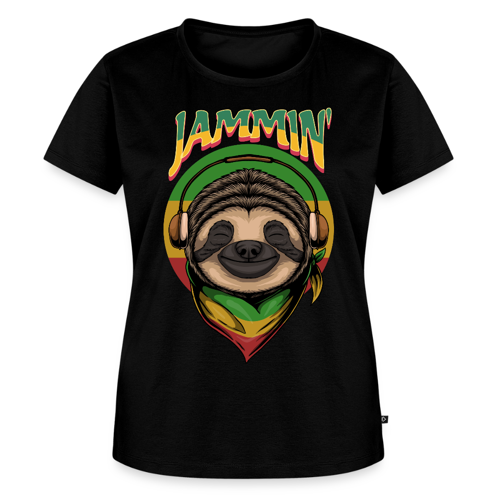Jammin' Reggae Sloth Ladies T-Shirt - black