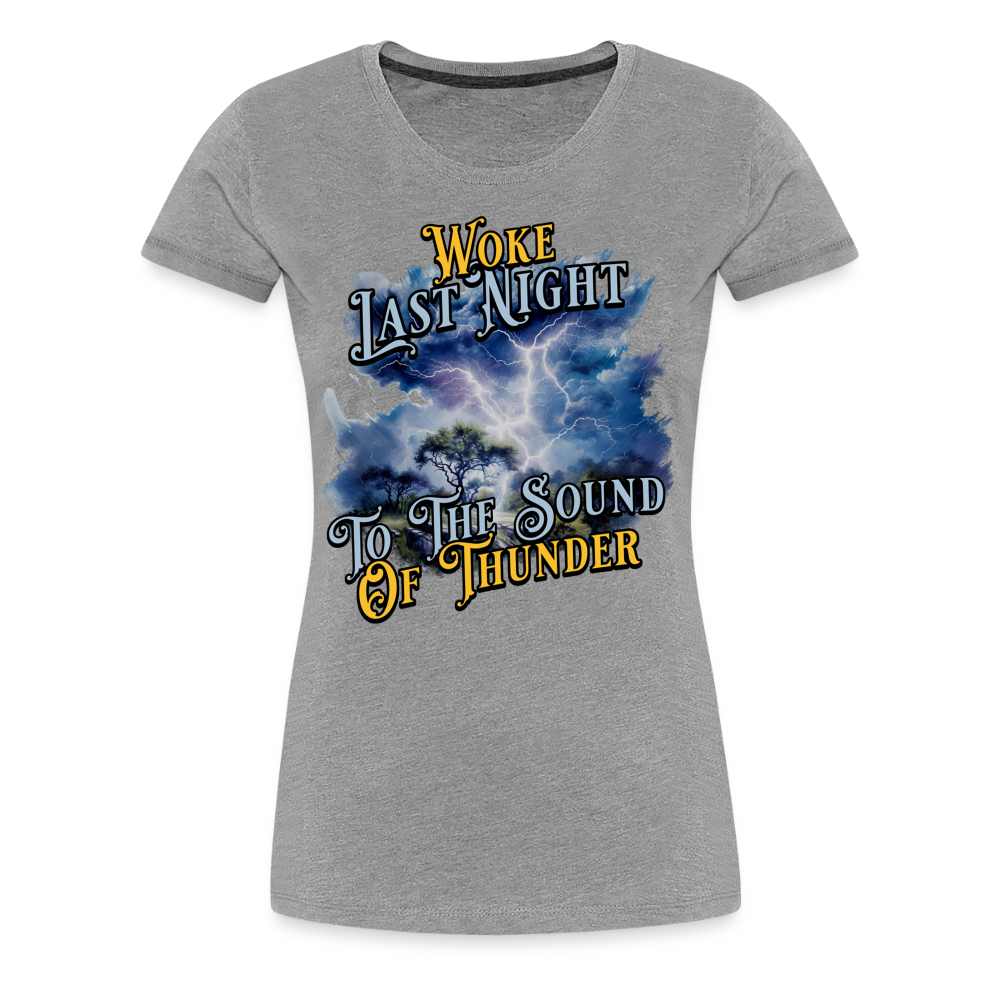 Woke Last Night Ladies T-Shirt - heather gray