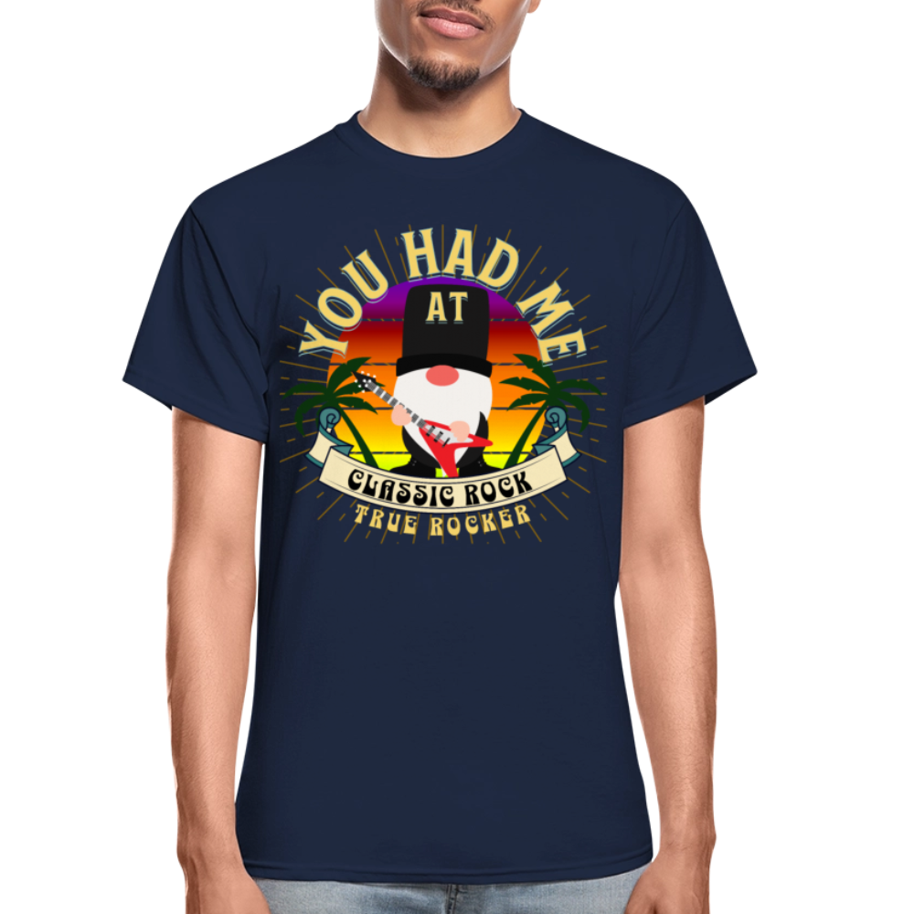Gnome Had Me At Classic Rock T-Shirt - navy
