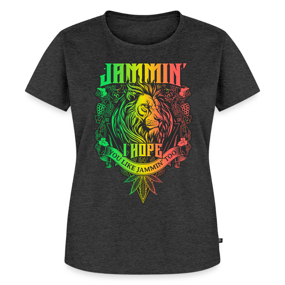 Jammin' Reggae Lion Ladies T-Shirt - heather anthracite