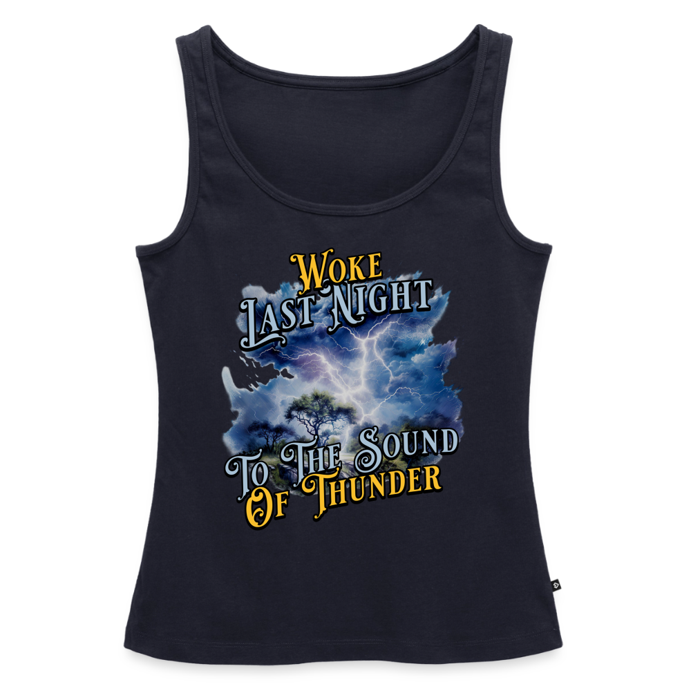 Woke Last Night Ladies Tank Top - navy