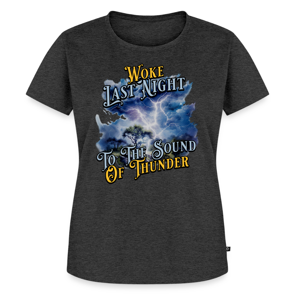 Woke Last Night Ladies T-Shirt - heather anthracite