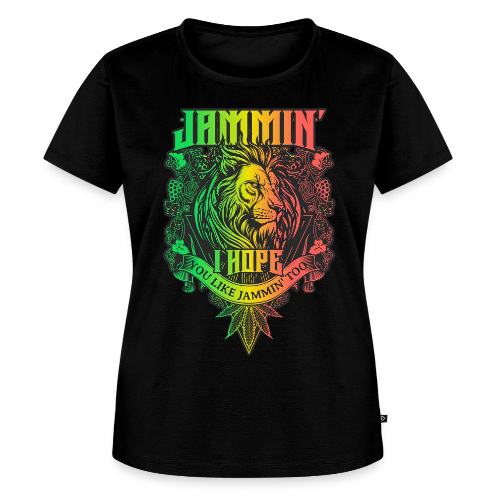 Jammin' Reggae Lion Ladies T-Shirt - black