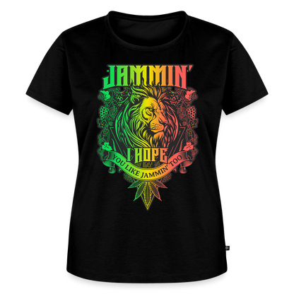 Jammin' Reggae Lion Ladies T-Shirt - black