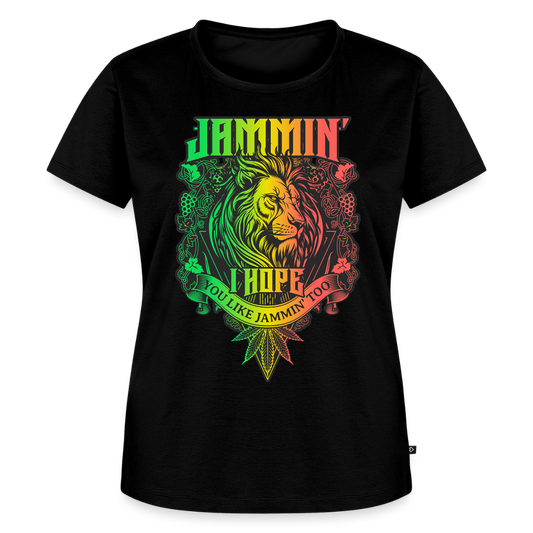 Jammin' Reggae Lion Ladies T-Shirt - black