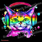 Happy Cat With Headphones Black Mug CustomCat