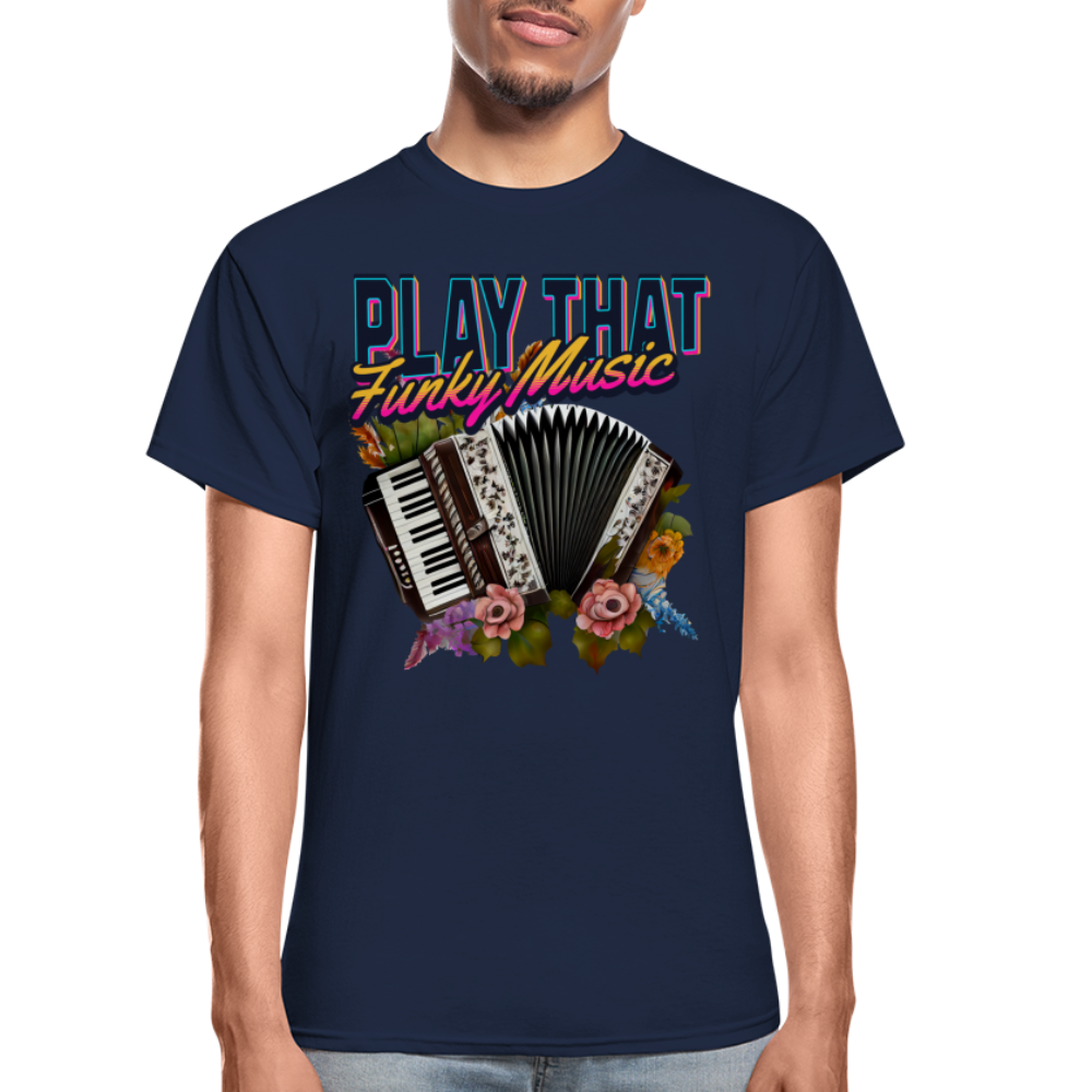 Funky Music Piano Accordion T-Shirt - navy