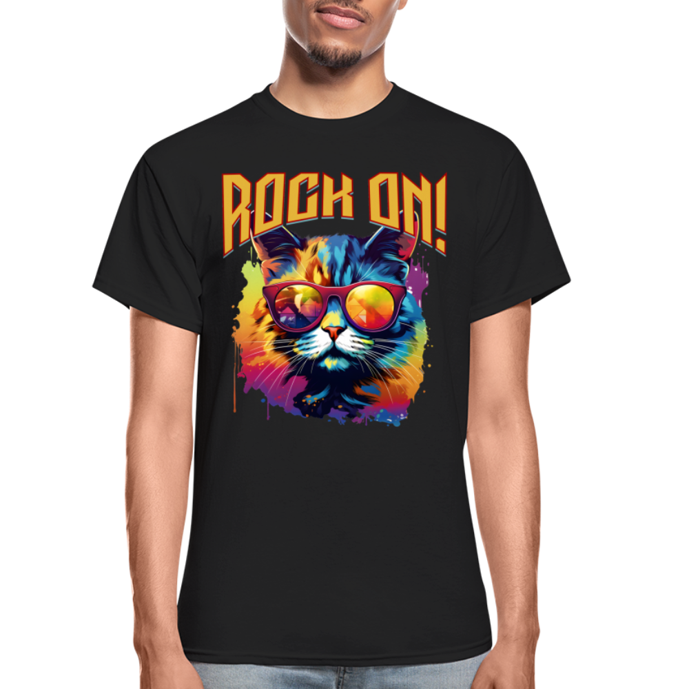 Rock On! Cat T-Shirt - black