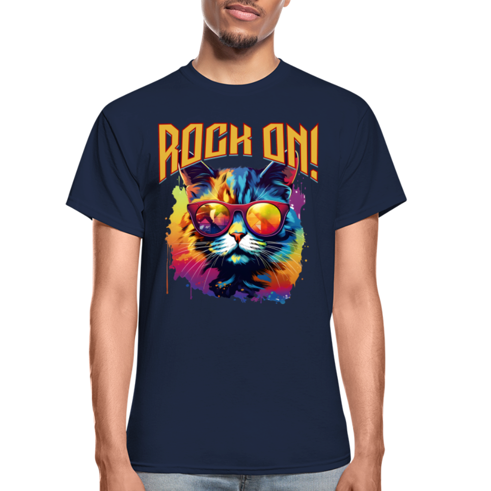 Rock On! Cat T-Shirt - navy