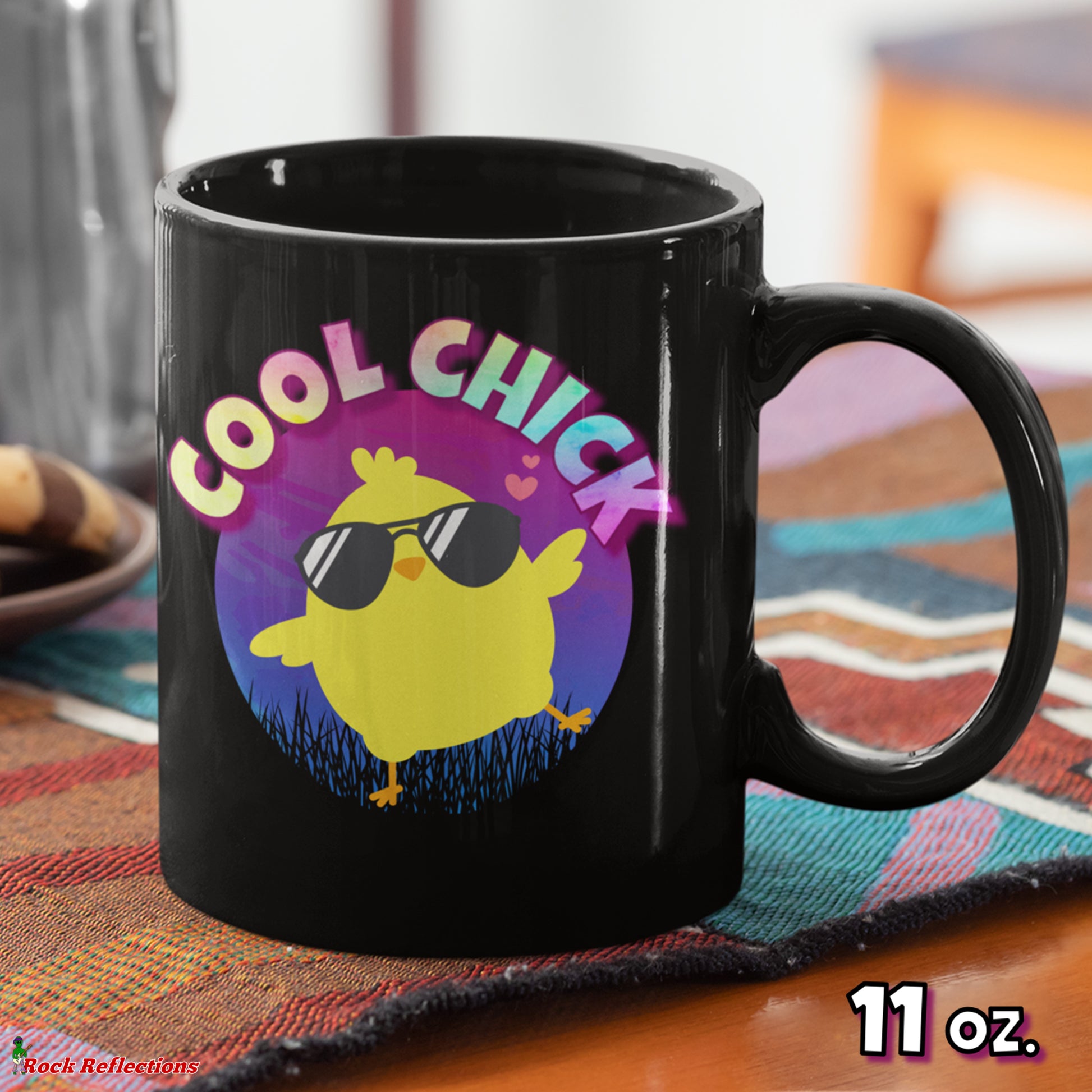 Cool Chick with Shades Black Mug CustomCat