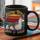 Slow Ride Sloth & Llama Black Mug CustomCat