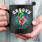 Groovy Gnome Sunset Black Mug CustomCat