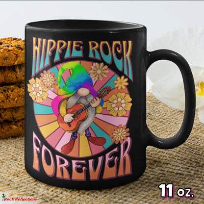 Hippie Rock Forever Black Mug CustomCat