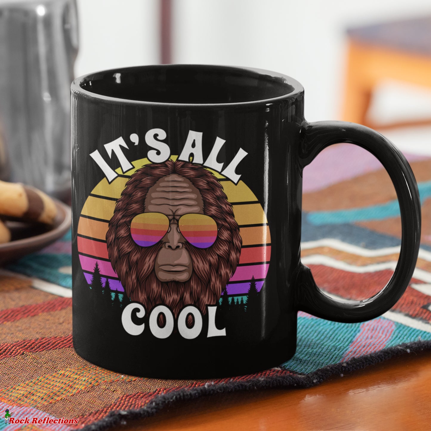 Bigfoot It's All Cool Black Mug CustomCat