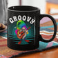 Groovy Gnome Sunset Black Mug CustomCat