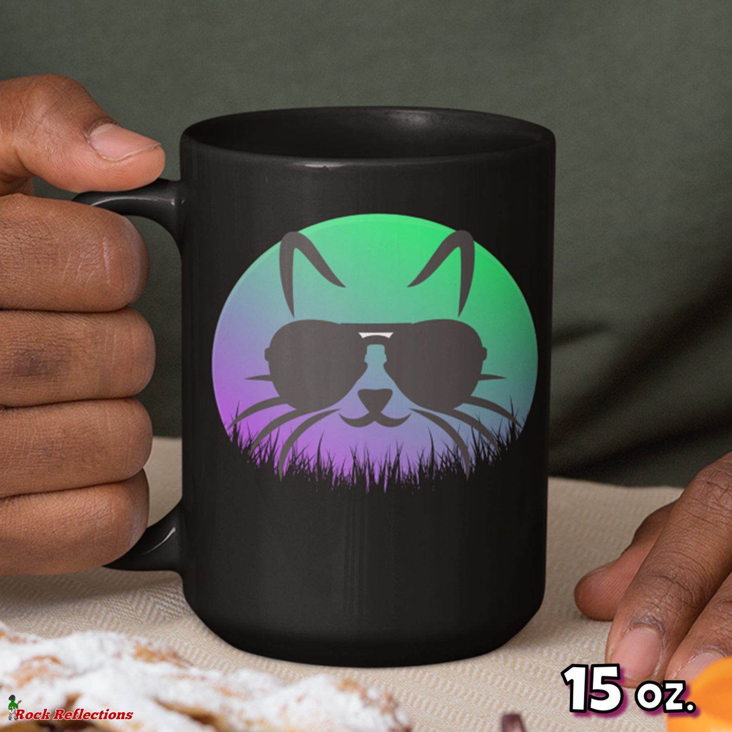 Cool Cat In Shades Black Mug CustomCat