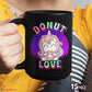 Unicorn Donut Love Black Mug CustomCat