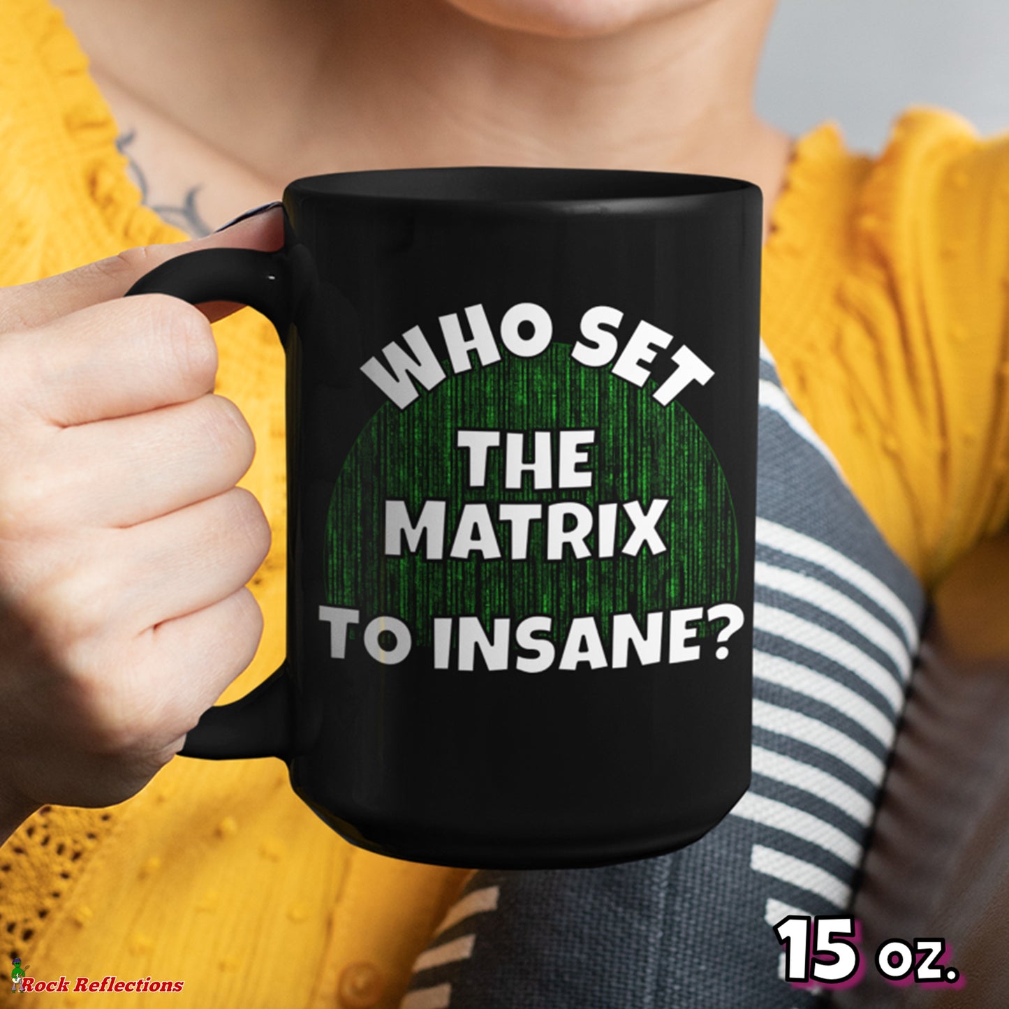 Matrix Set To Insane Black Mug CustomCat