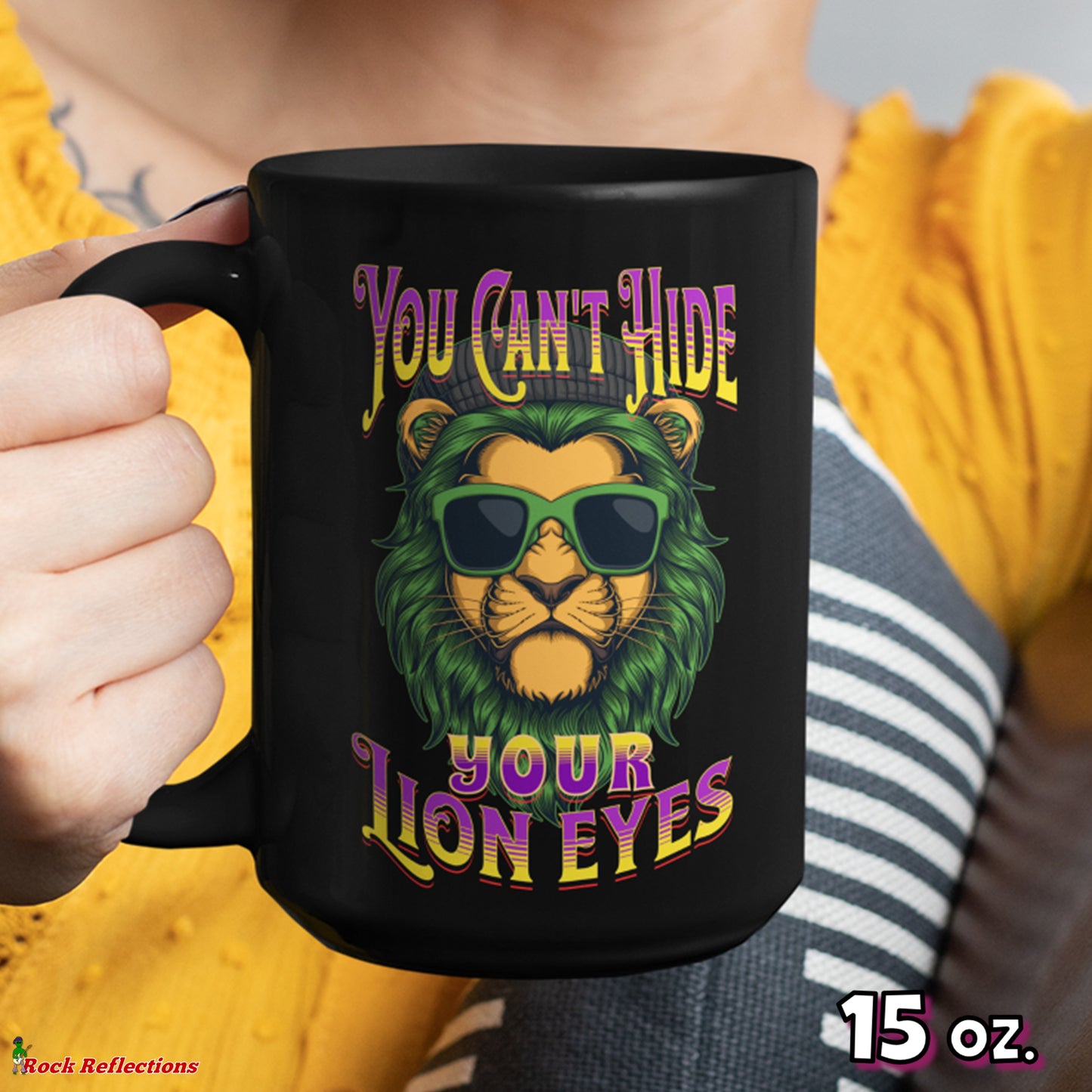 Your Lion Eyes Black Mug CustomCat