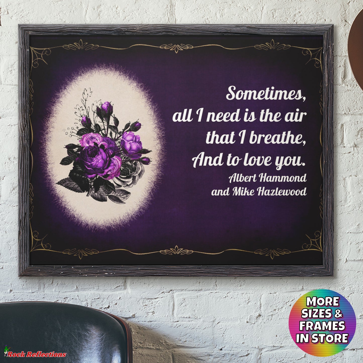 The Air That I Breathe - Music Quote Framed Print Gelato