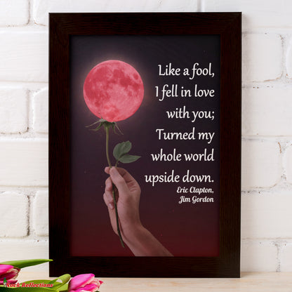 Like A Fool - Music Quote Framed Print Gelato