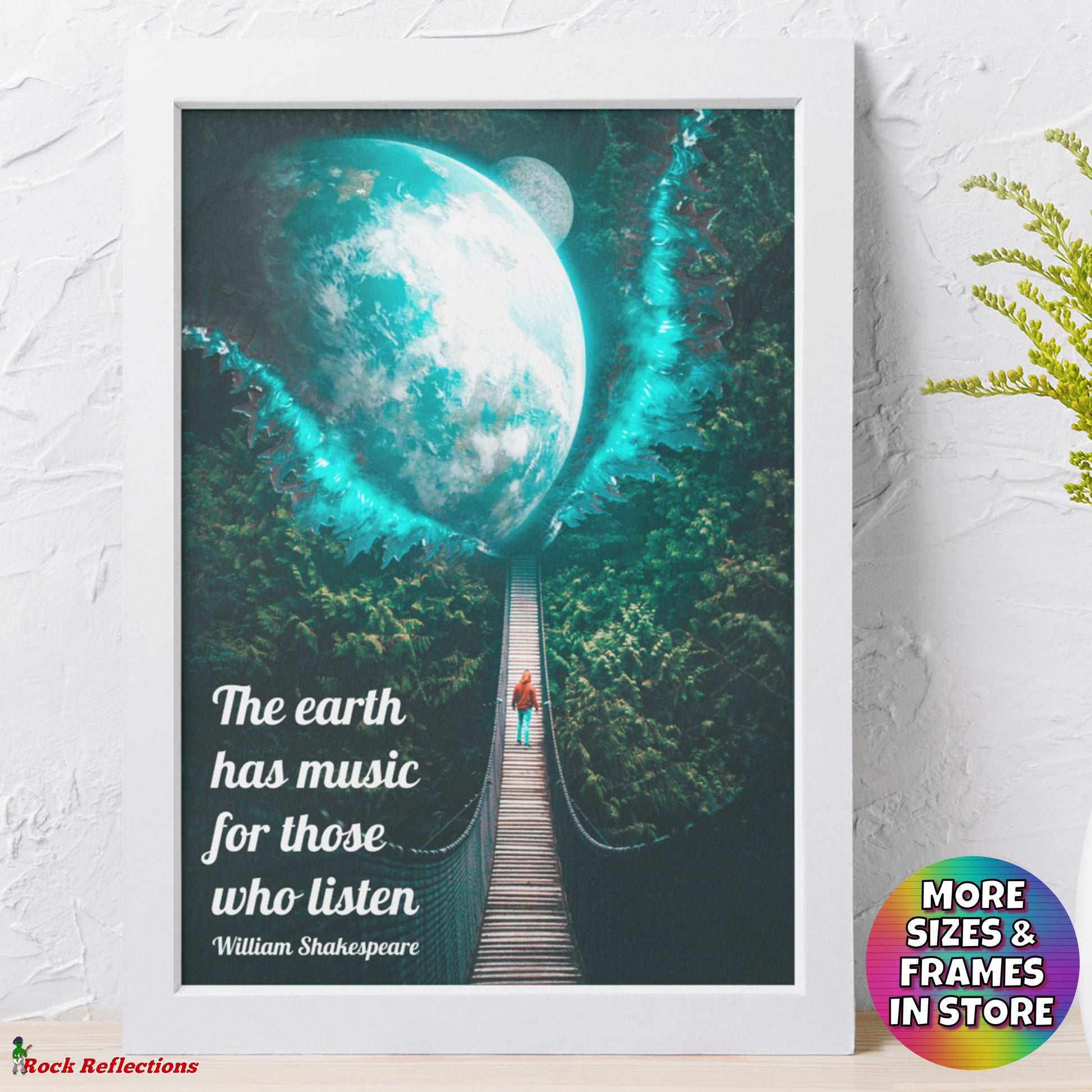 The Earth Has Music – Music Quote Framed Print Gelato