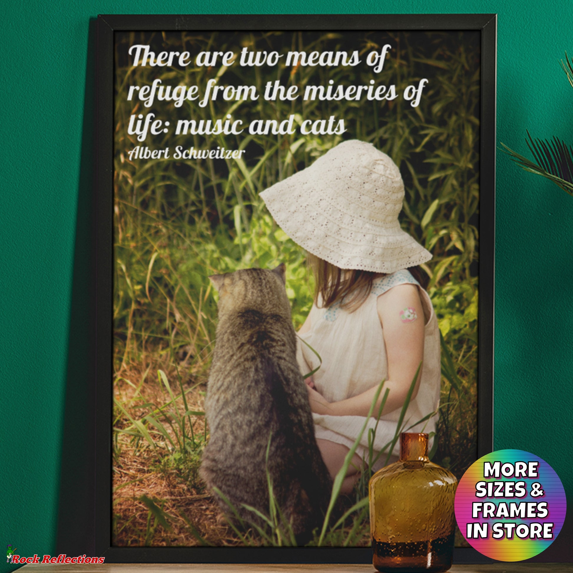 Music and Cats - Music Quote Framed Print Gelato