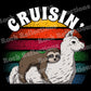 Sloth & Llama Cruisin' Black Mug CustomCat